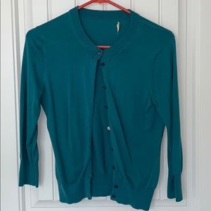 Teal J Crew Cardigan